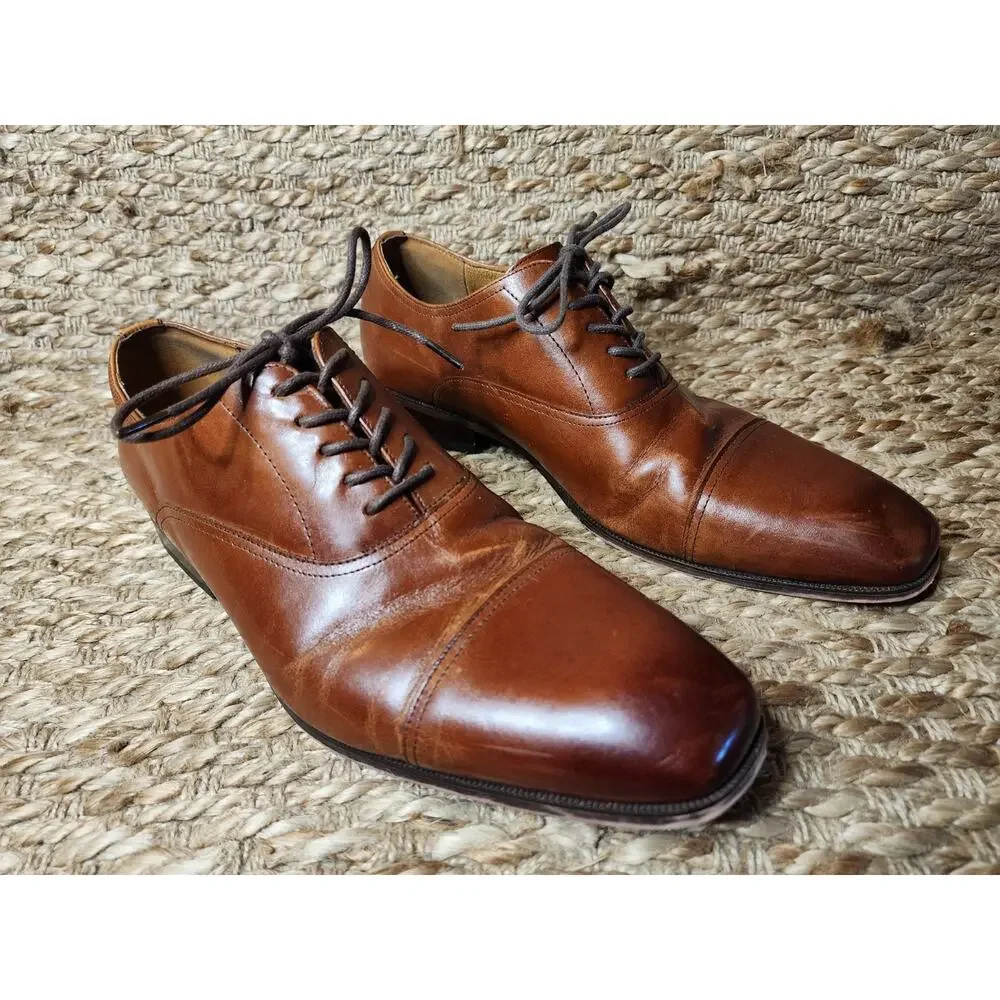 Florsheim CORBETTA Men's Brown Classic CAP Toe Oxford Leather Dress Shoe Sz. 9.5